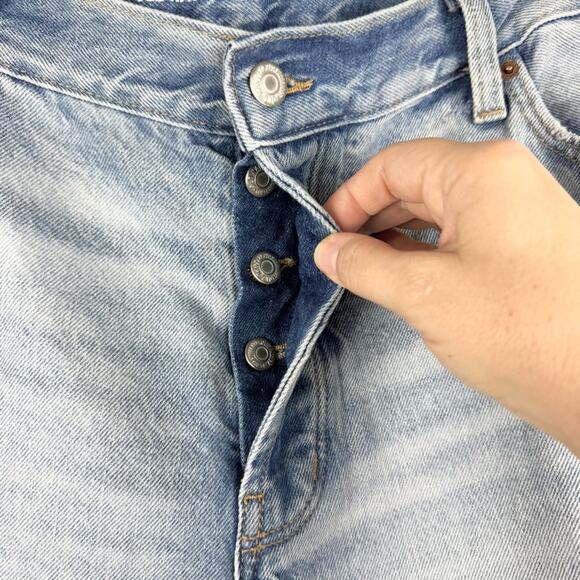 Old Navy High-Waisted Slouchy Straight Distressed Non-Stretch Jean Nessa Wash 18 - Picture 7 of 16